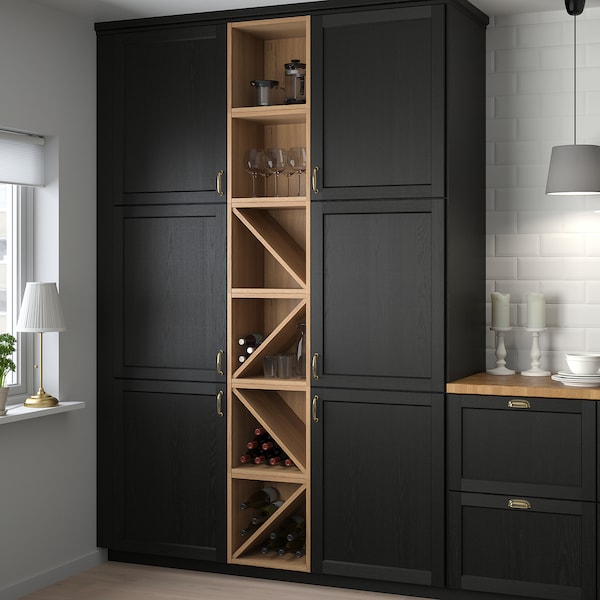 VADHOLMA Flaschenregal, braun/Esche geb., Black Friday