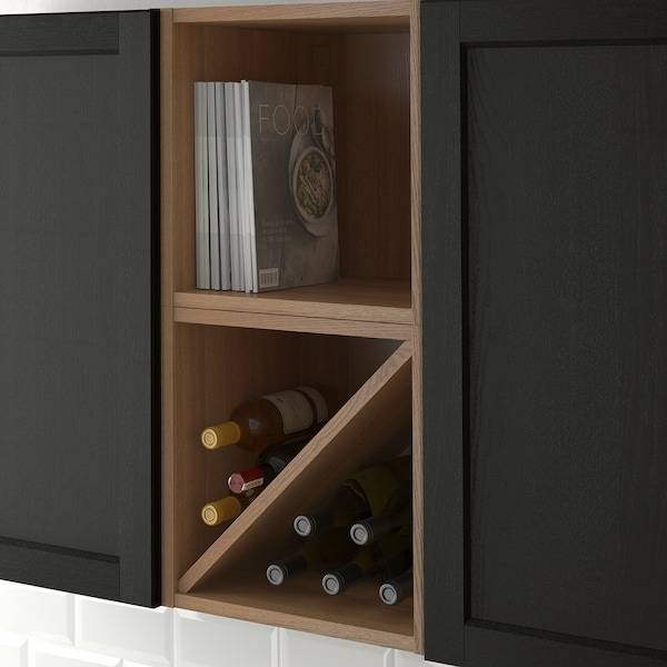 VADHOLMA Flaschenregal, braun/Esche geb., Black Friday