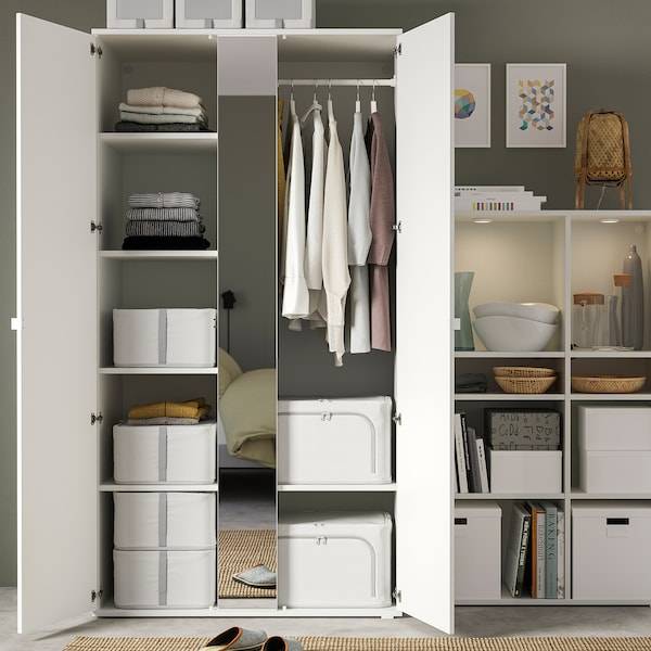 HEMMAFIXARE Aufbewahrungstasche, Stoff gestreift/weiß/grau, Online Outlet