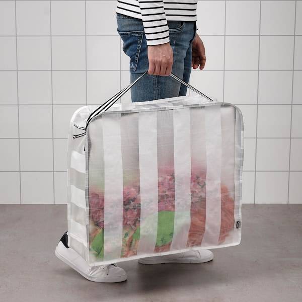 GÖRSNYGG Tasche, weiß/transparent, Räumungsverkauf