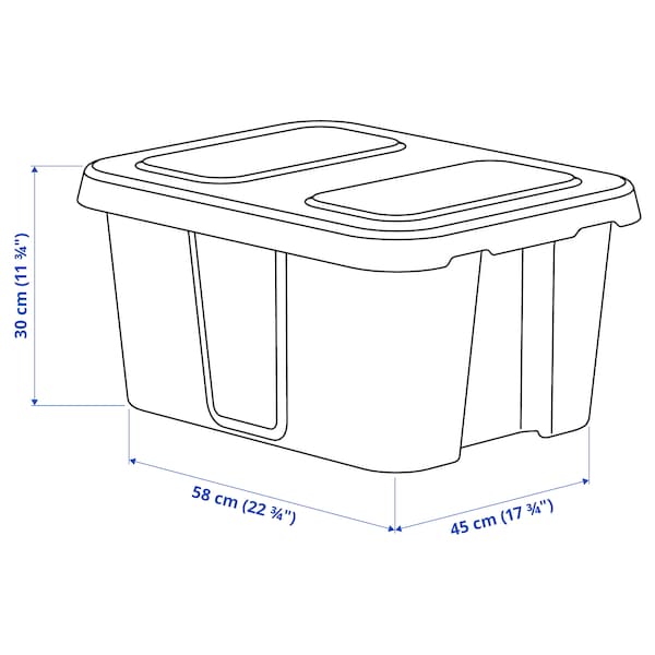 KLÄMTARE Box mit Deckel innen/außen, dunkelgrau, Meist gekauft
