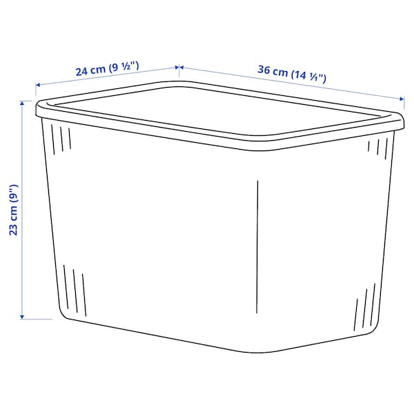 RYKTA Box mit Deckel, transparent graublau, Fabrik Onlineshop