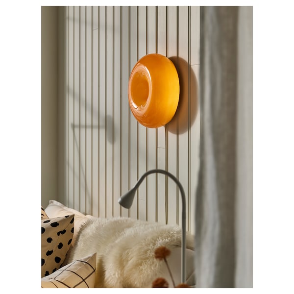 VARMBLIXT Tisch-/Wandleuchte, LED, orange Glas/rund, Exklusive Angebote