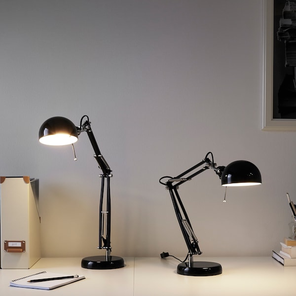 FORSÅ Arbeitsleuchte, schwarz Lagerräumung