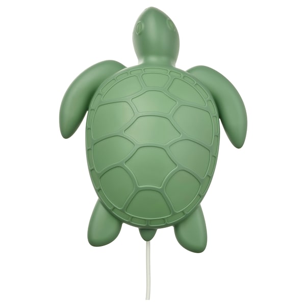 BLÅVINGAD Wandleuchte, LED, Schildkröte/grün