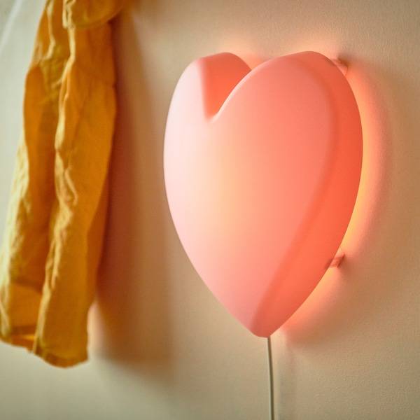 UPPLYST Wandleuchte, LED, Herz rosa Begrenzt auf 3 Tage