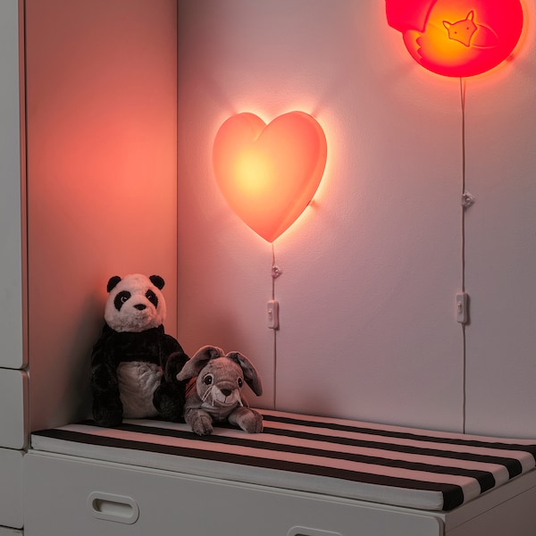 UPPLYST Wandleuchte, LED, Herz rosa Begrenzt auf 3 Tage