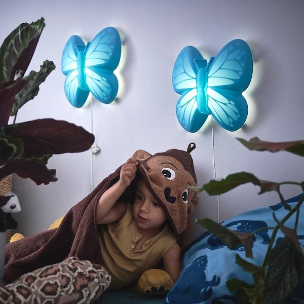 UPPLYST Wandleuchte, LED, Schmetterling hellblau Outlet