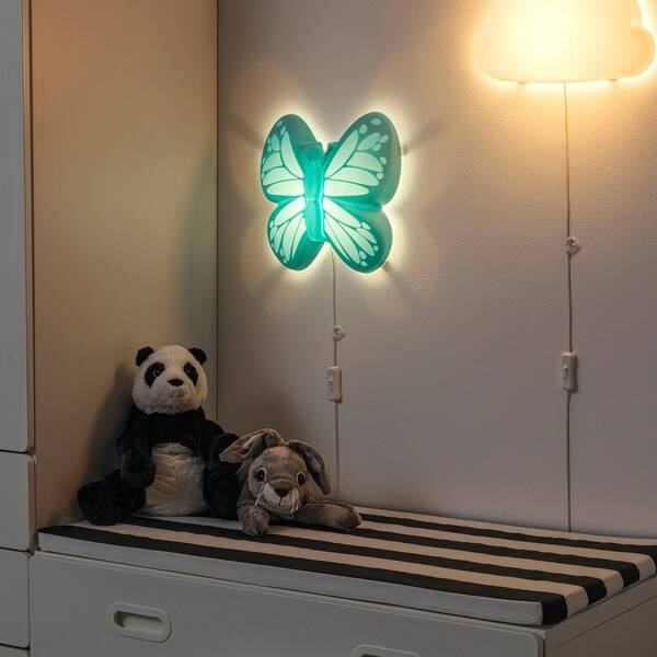 UPPLYST Wandleuchte, LED, Schmetterling hellblau Outlet