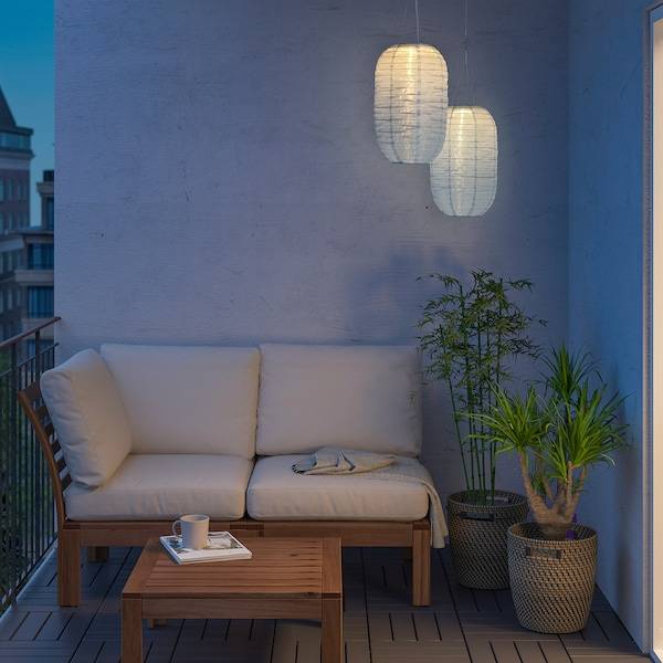 SOLVINDEN Solarhängeleuchte, LED, für draußen/oval hellblau, Preisnachlass