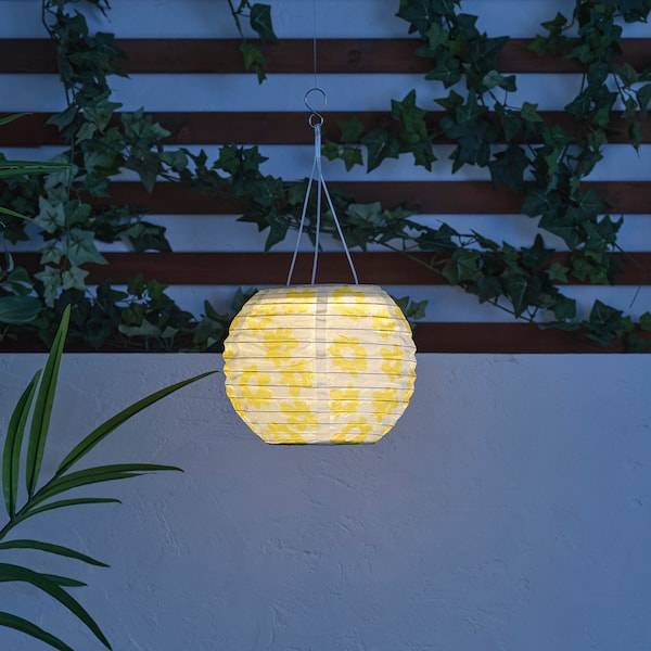 SOLVINDEN Solarhängeleuchte, LED, für draußen rund/gelb Blume, Osterangebot