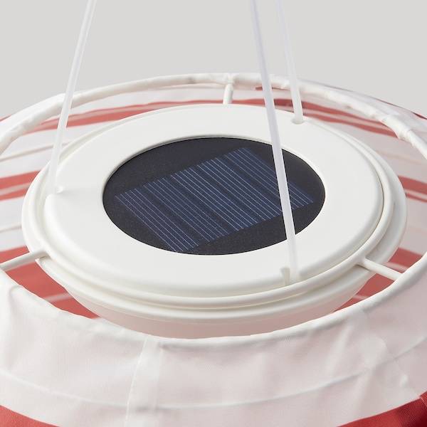 SOLVINDEN Solarhängeleuchte, LED, für draußen rund/rot Streifen, Muttertagsangebot