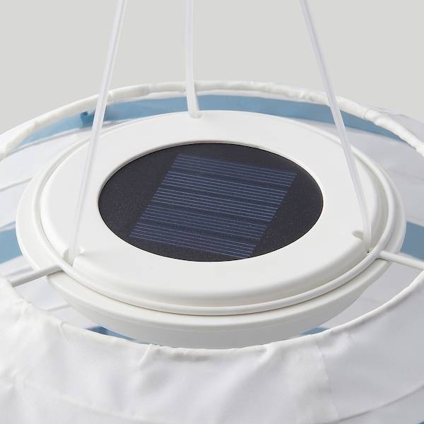 SOLVINDEN Solarhängeleuchte, LED, für draußen oval/blau Streifen, Vatertagsangebot
