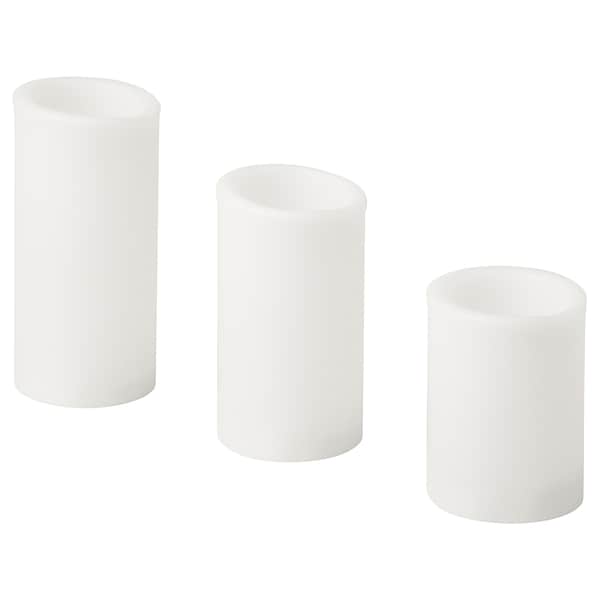 ÄDELLÖVTRÄD Blockkerze, LED 3er-Set, weiß/innen Exklusive Angebote