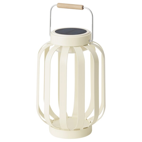 SOLVINDEN Solartischleuchte, LED, beige/Streifen, Kostenlose Rückgabe