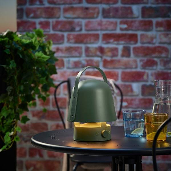 VAPPEBY Leuchte m Bluetooth-Lautsprecher, für draußen/grün Zeitbegrenzte Promotion