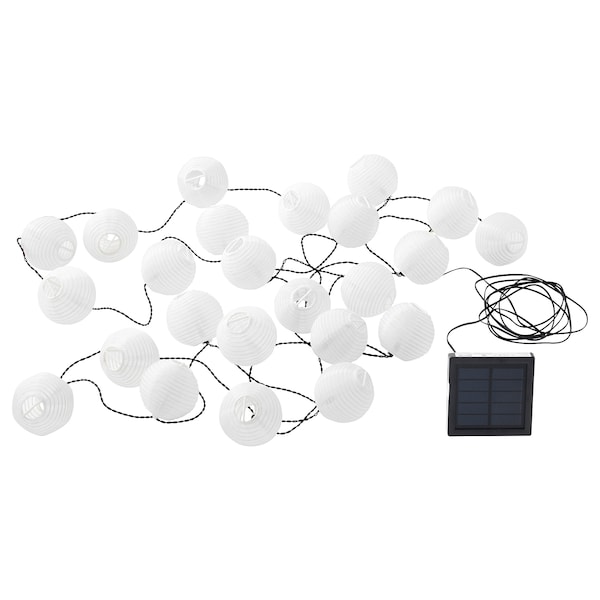 SOLARVET Lichterkette (24), LED, für draußen solarbetrieben/Kugel weiß