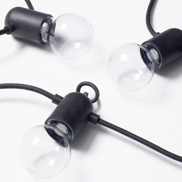SVARTRÅ Lichterkette (12), LED, schwarz/für draußen Super Rabatt