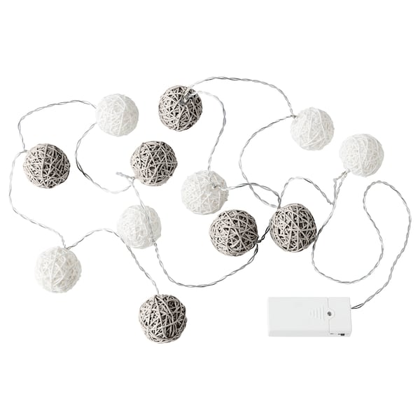 LIVSÅR Lichterkette (12), LED, innen/batteriebetrieben grau/weiß 50% Rabatt mit kostenlosem Versand