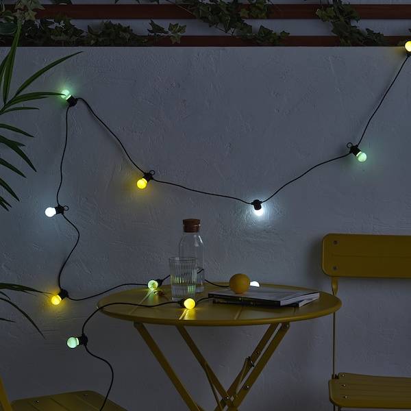 SOLVINDEN Lichterkette (12), LED, batteriebetrieben/für draußen bunt Fabrikladen