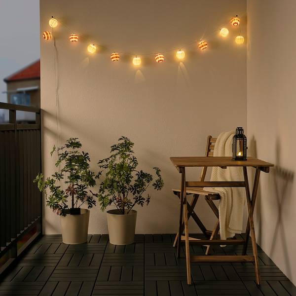 SOLVINDEN Lichterkette (12), LED, solarbetrieben für draußen/rot Streifen 50% Rabatt für begrenzte Zeit