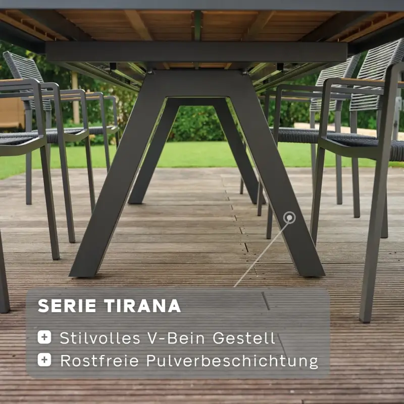 Siena Garden Tirana Ausziehtisch Keramik wood-grey Preisnachlass