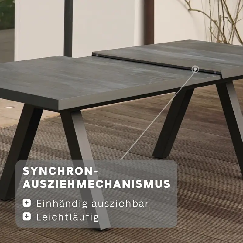 Siena Garden Tirana Ausziehtisch Keramik wood-grey Preisnachlass