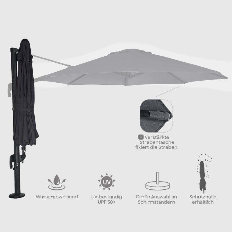 Siena Garden Alphawing N+ Ampelschirm Ø 350cm rund Valentinstagsangebot