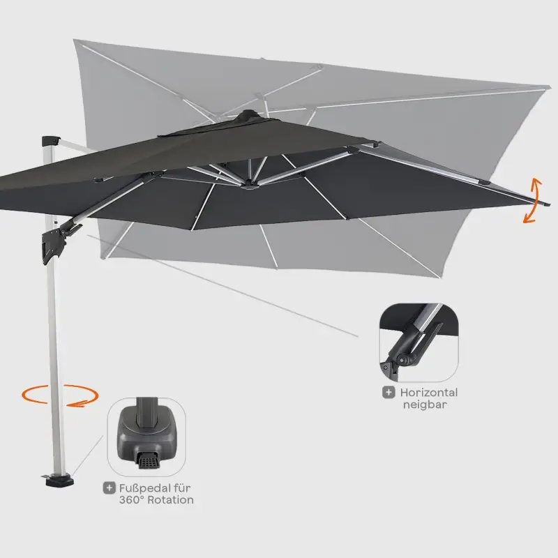 Siena Garden Vero N+ Ampelschirm 300x300 cm eckig VIP-Rabatte