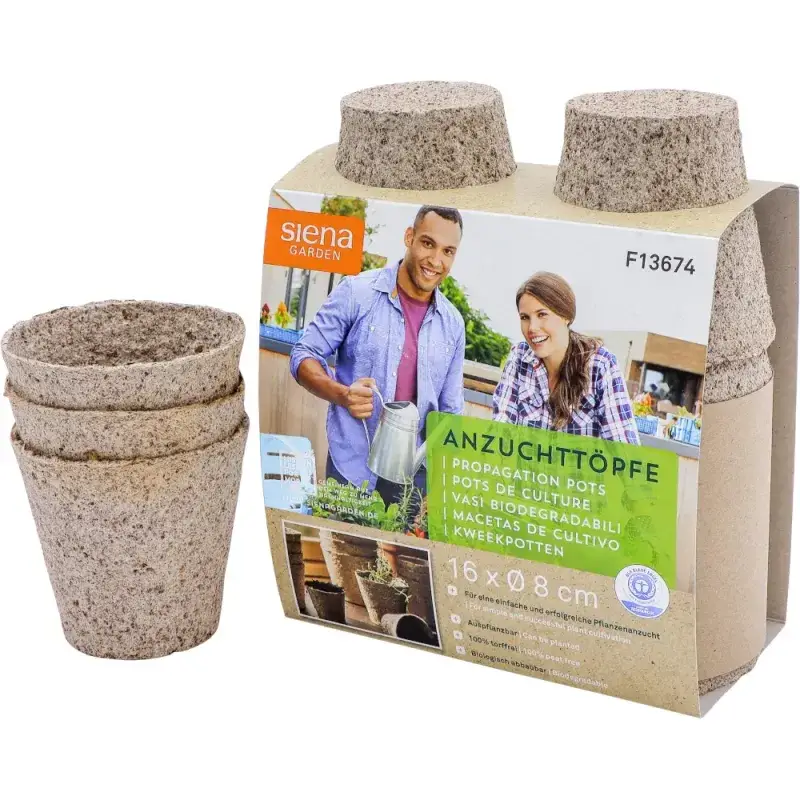 Siena Garden 16 Bio-Anzuchttöpfe Ø 8cm