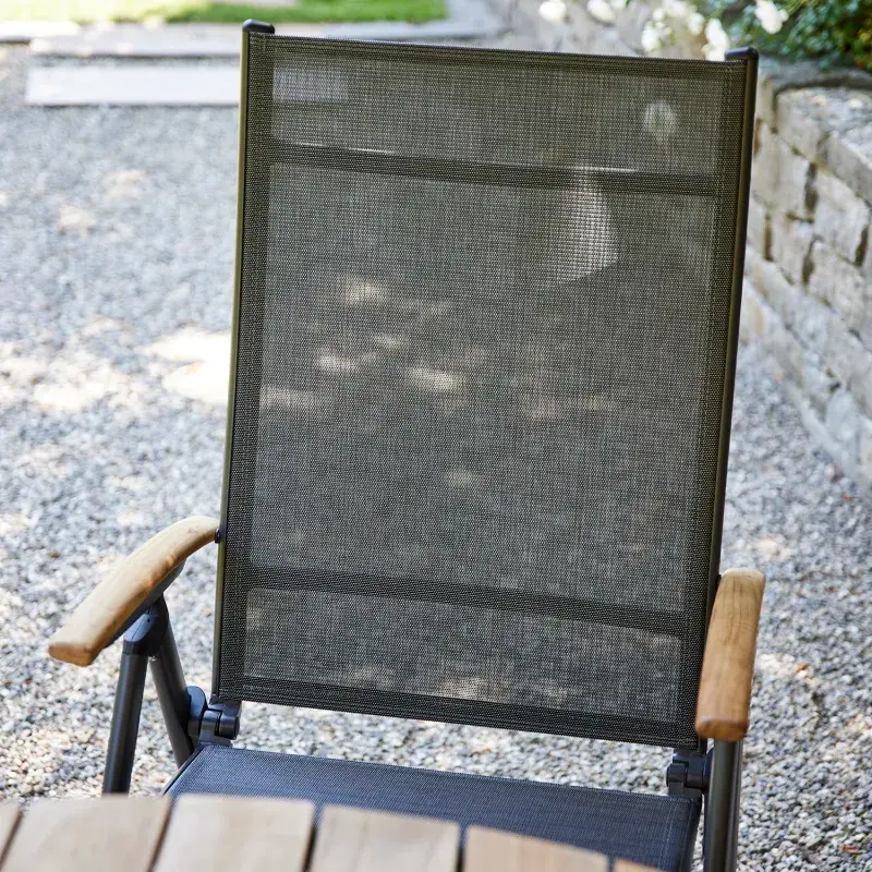 Siena Garden Savina XL Klappsessel RANOTEX® schwarz-silber Große Rabatte