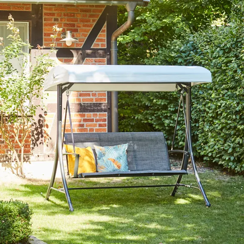 Siena Garden Livorno Hollywoodschaukel RANOTEX® anthrazit/silber Riesige Ersparnisse