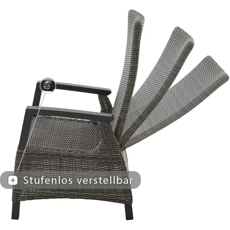 Siena Garden Corido Move Gartensessel Rattangeflecht charcoal-grey Letzter Tag