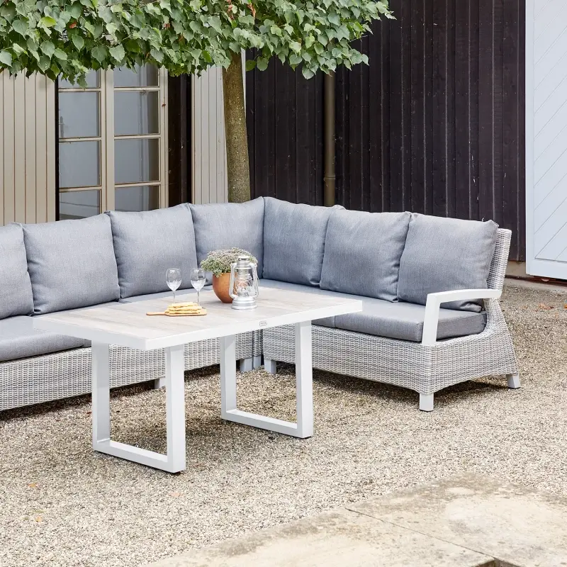Siena Garden Corido Loungesofa 2-Sitzer mit Armlehne links Rattangeflecht ice-grey Super Rabatt