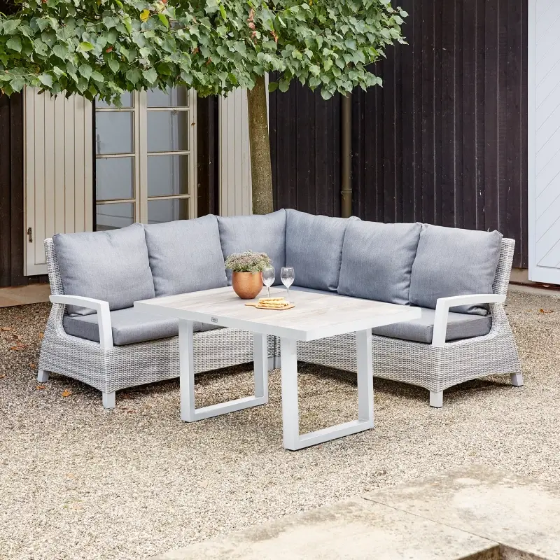 Siena Garden Corido Loungesofa 2-Sitzer mit Armlehne links Rattangeflecht ice-grey Super Rabatt