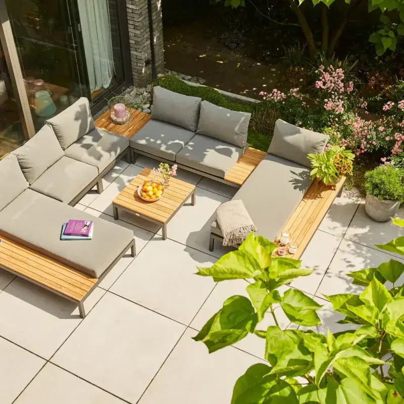 Siena Garden Loungeset Alvida Loungetisch + 2x Recamiere + Modul Mitte zollfrei