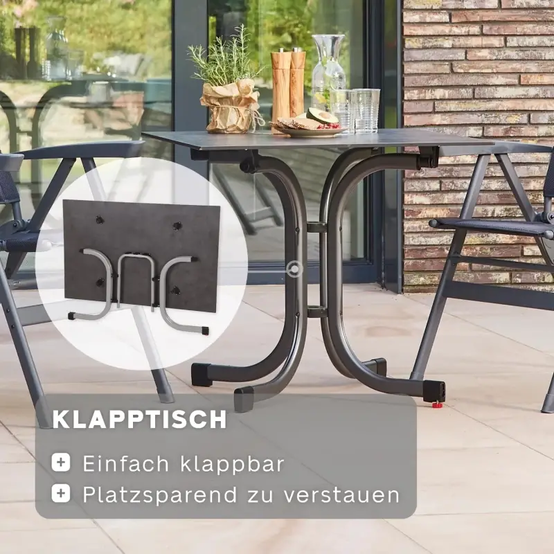 Siena Garden Sola Klapptisch HPL dark stone Kostenloser Versand