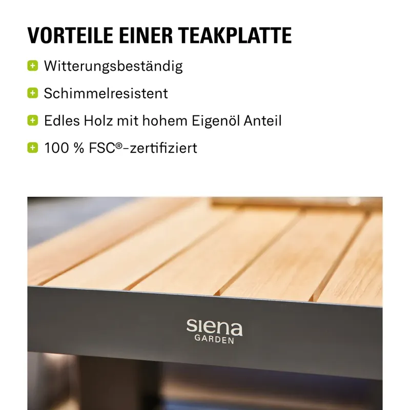 Siena Garden Vinto Beistelltisch Teakholz FSC® 100 % natur Rabatt