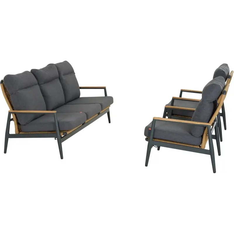 Siena Garden Loungeset 2x Roma Loungesessel + 3-Sitzer-Loungesofa Flash Sale