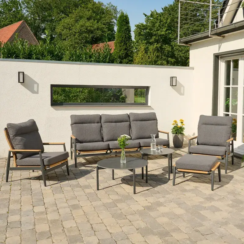 Siena Garden Loungeset 2x Roma Loungesessel + 3-Sitzer-Loungesofa Flash Sale
