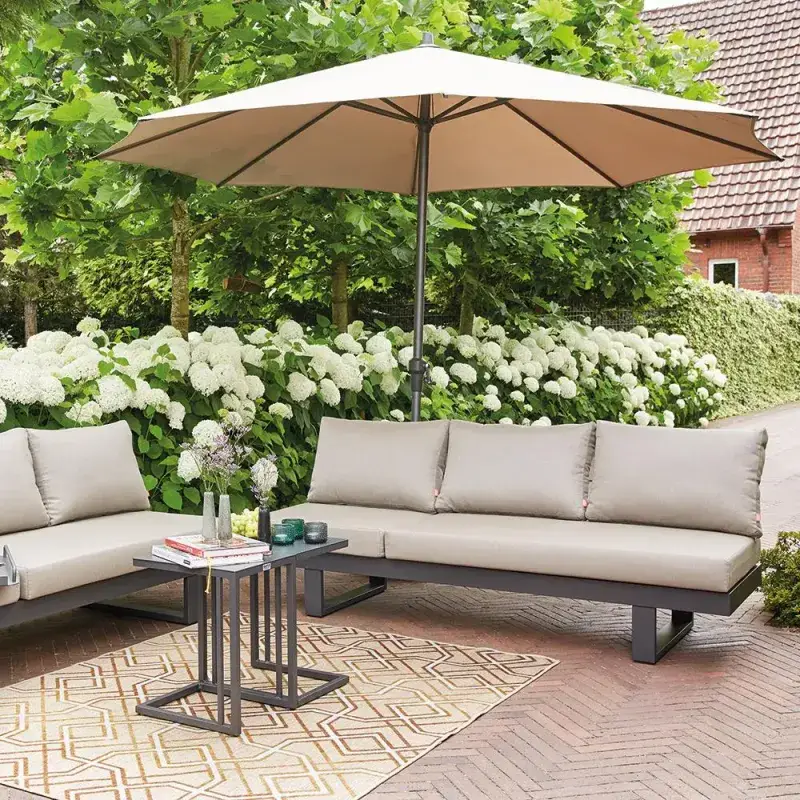 Siena Garden Avio Mittelstockschirm Ø 350 cm rund Kostenlose Rückgabe