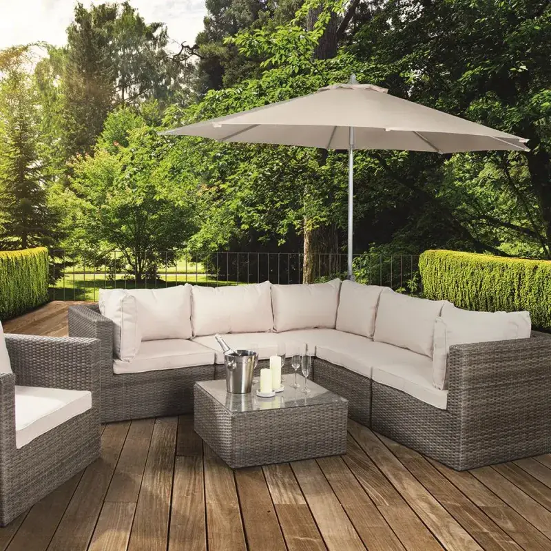 Siena Garden Alu-Push Pro Mittelstockschirm Ø 300 cm rund zollfrei