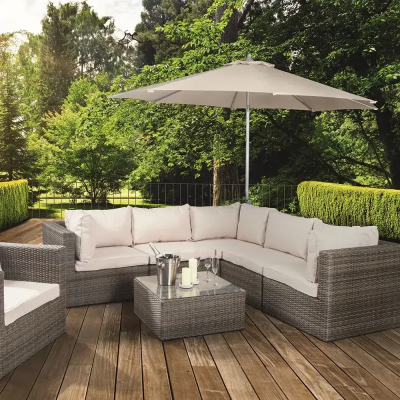 Siena Garden Alu-Push Pro Mittelstockschirm Ø 300 cm rund 50% Rabatt für begrenzte Zeit
