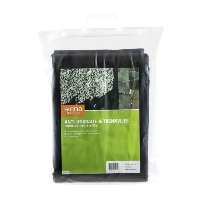 Siena Garden Anti-Unkrautvlies, Maße: 1,5x10 + Trennvlies, Farbe: schwarz