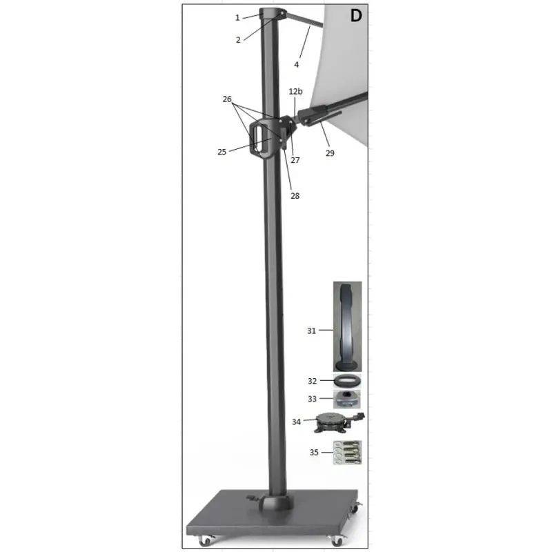 Siena Garden Abdeckung Mast zu Cirrus, Ikarus N+ und Sunset N+ Ampelschirm Super Rabatt