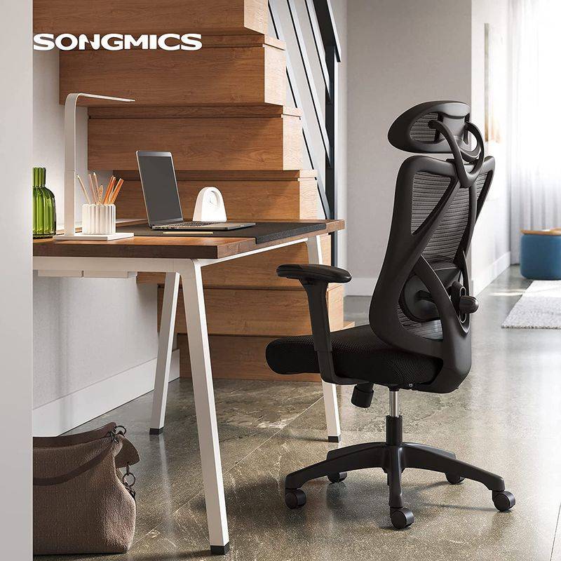 Songmics SONGMICS Bürostuhl mit verstellbarer Lendenstütze und Kopfstütze Neuheiten