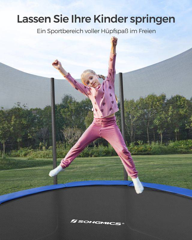 Songmics SONGMICS Trampolin mit Sicherheitsnetz gepolsterten Stangen Räumungsverkauf