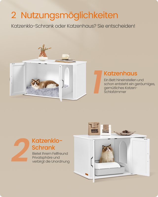 Songmics Feandrea Katzenhaus mit Doppeltür und Griffen Super Sparpreis