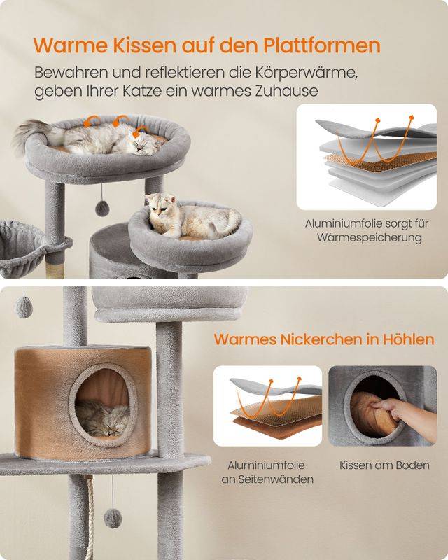 Songmics Feandrea Kratzbaum groß 196 cm hoch mit großen Plattformen Begrenzte Freigabe