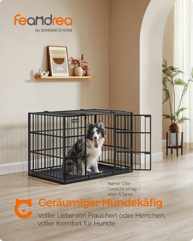 Songmics Feandrea Hundekäfig 107 x 70 x 75 cm mit herausnehmbarer Bodenschale Letzter Tag